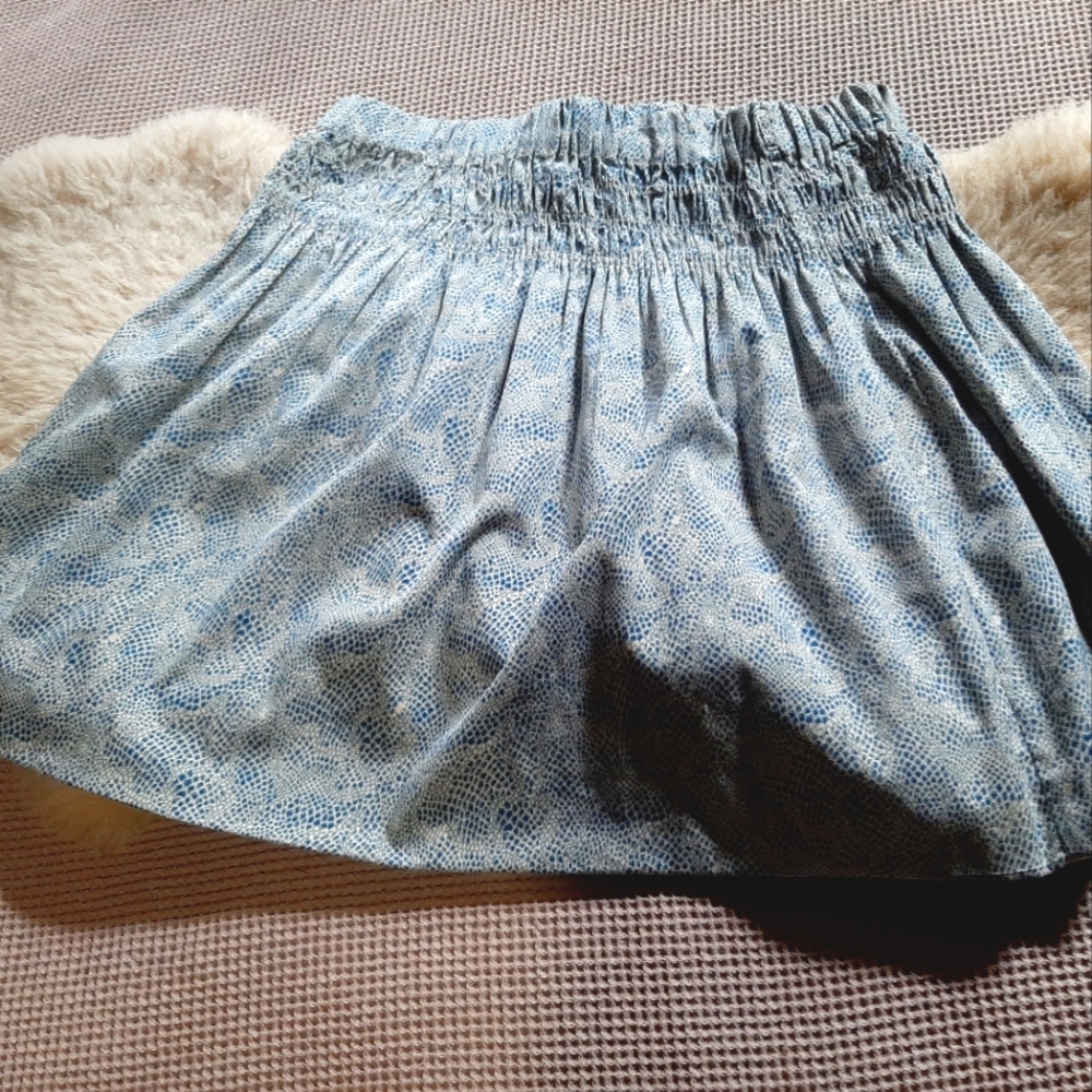 Maison Scotch blue snakeskin miniskirt